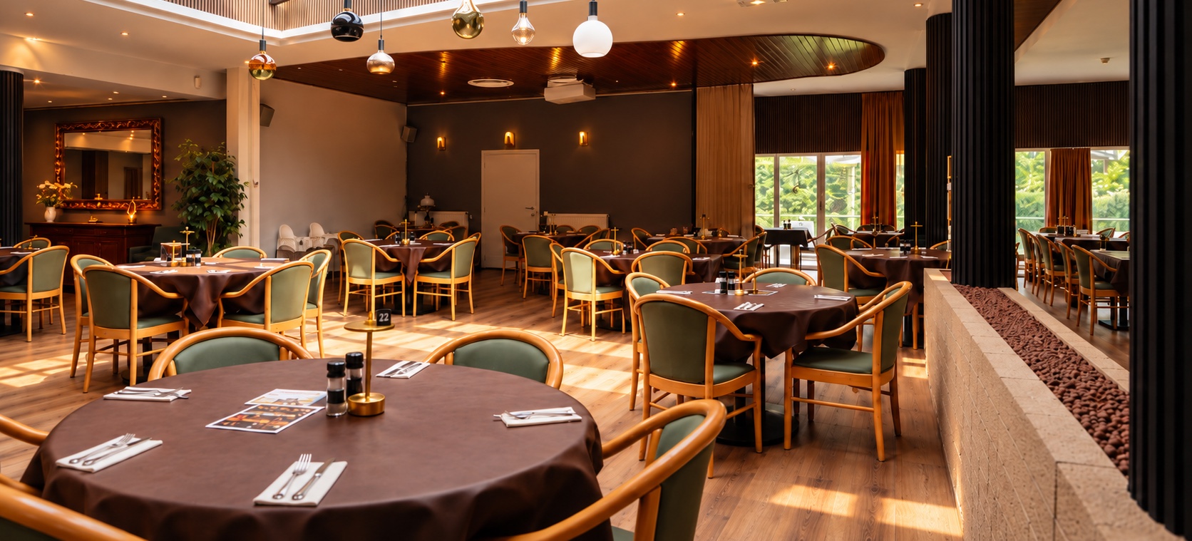 Salle chaleureuse du restaurant Ter Korbeke